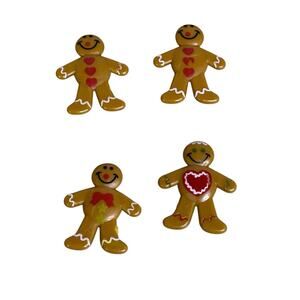 Christmasville Deluxe Holiday Mini Gingerbread Men Lot of 4